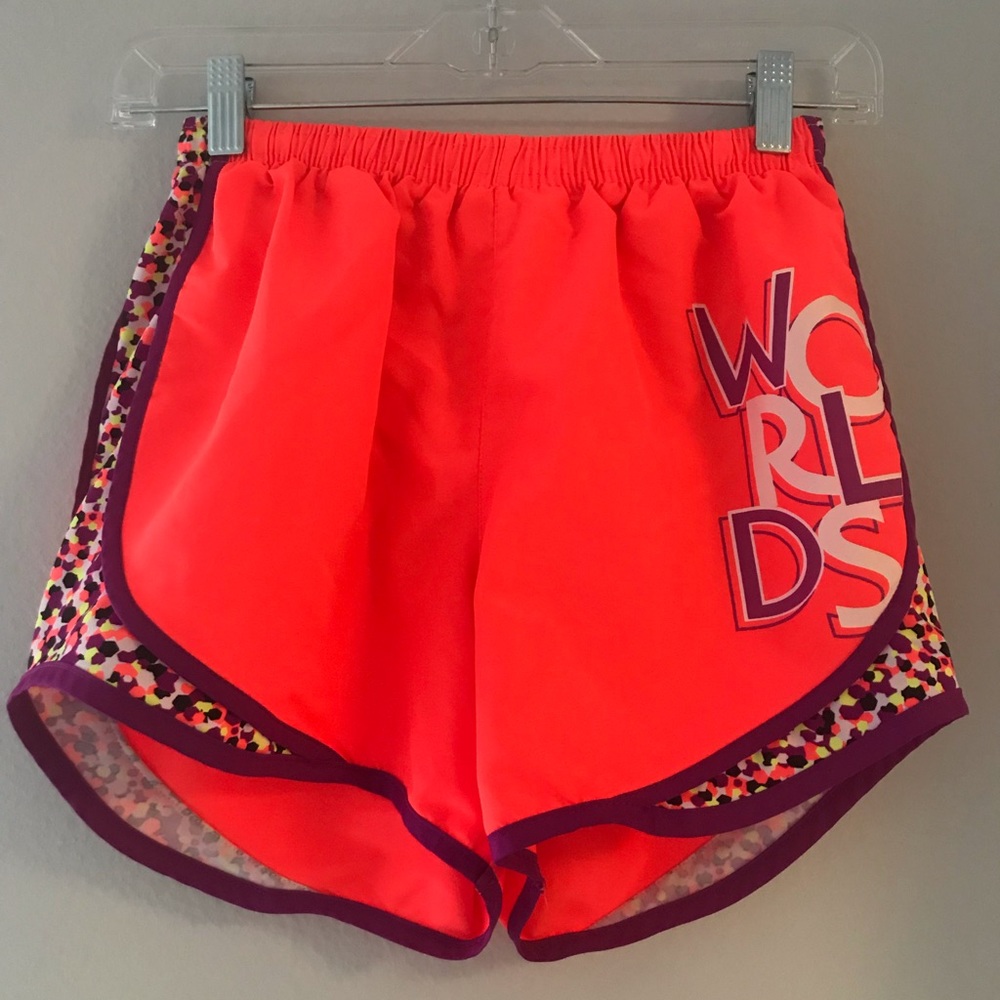 WORLDS neon multicolor workout shorts!